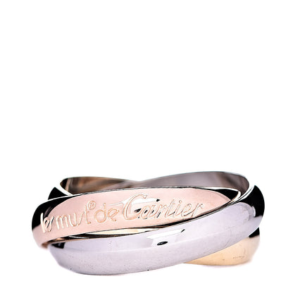 Cartier 18K Pink Yellow White Gold Classic Les Must De Trinity Ring 50 5.25 1 of 5