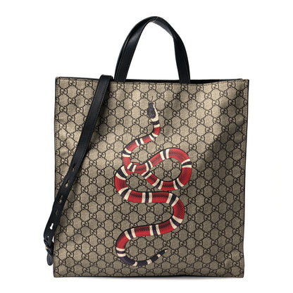 Gucci Soft GG Supreme Monogram Kingsnake Vertical Tote Black 1 of 11