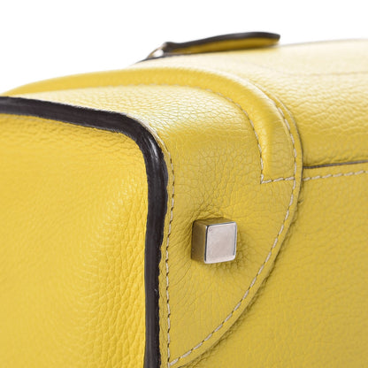 Celine Drummed Calfskin Mini Luggage Citron 15 of 18