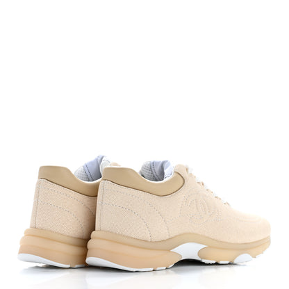 Chanel Fabric CC Womens Sneakers 35 Light Beige 5 of 10