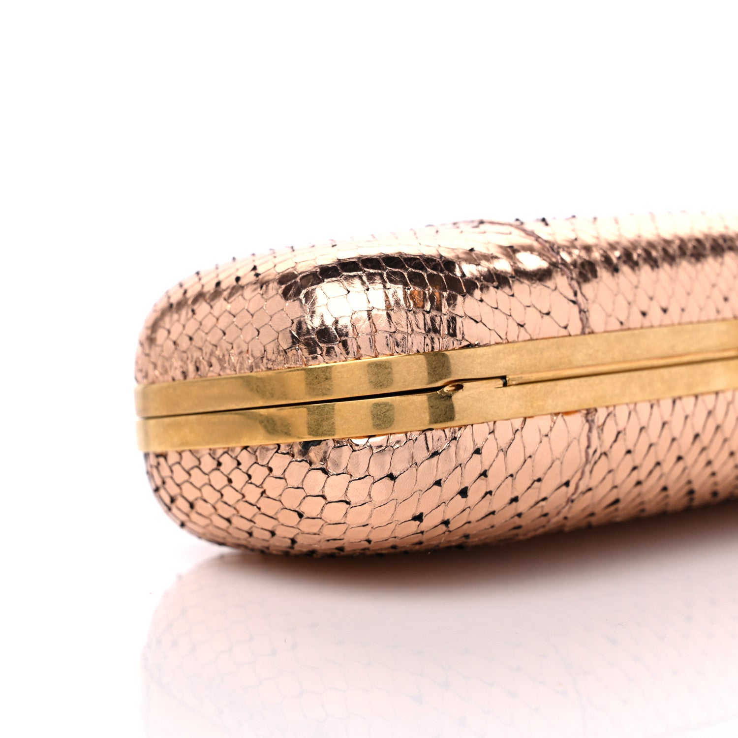 Alexander McQueen Snakeskin Knuckle Box Clutch Rose Gold 8 of 12