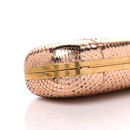 Alexander McQueen Snakeskin Knuckle Box Clutch Rose Gold 8 of 12