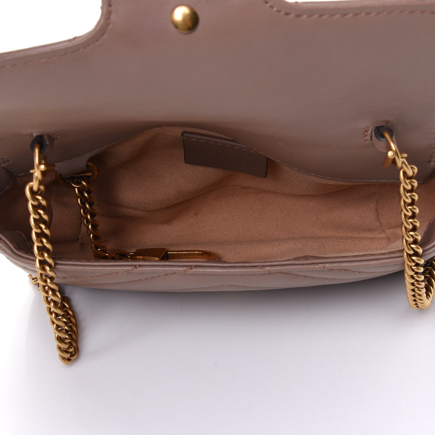 Gucci Calfskin Matelasse Super Mini GG Marmont Shoulder Bag Porcelain Rose 4 of 4