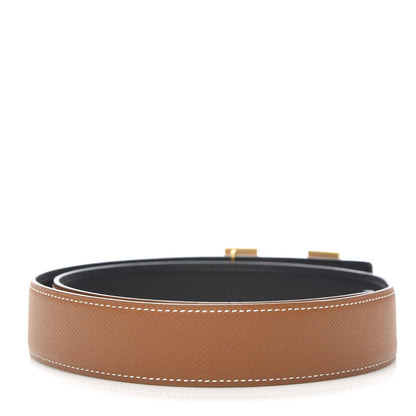 Hermes Epsom Swift 32mm H Belt 75 Gold Black 2 of 6
