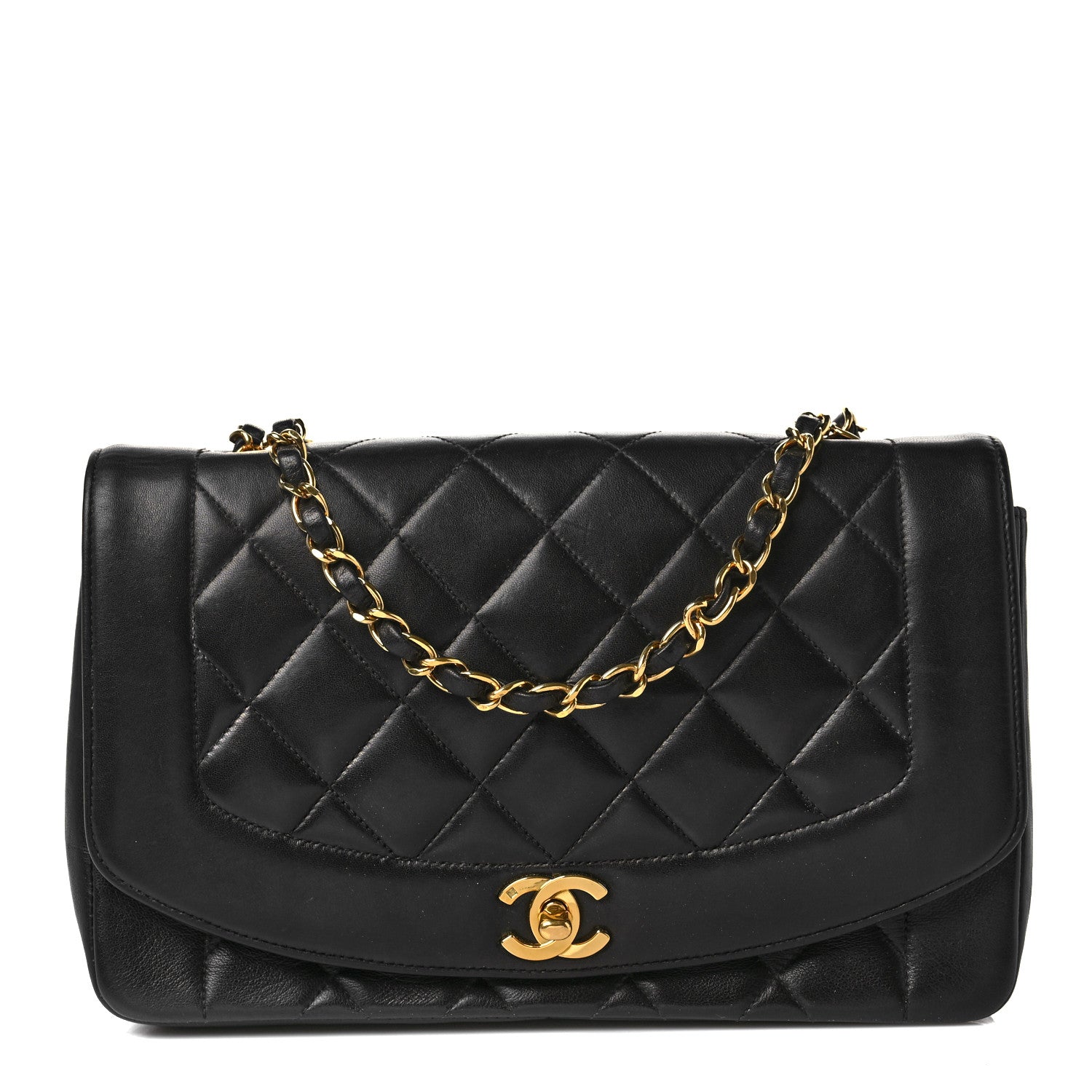 Chanel Lambskin Quilted Medium Single Flap Black 1 of 8