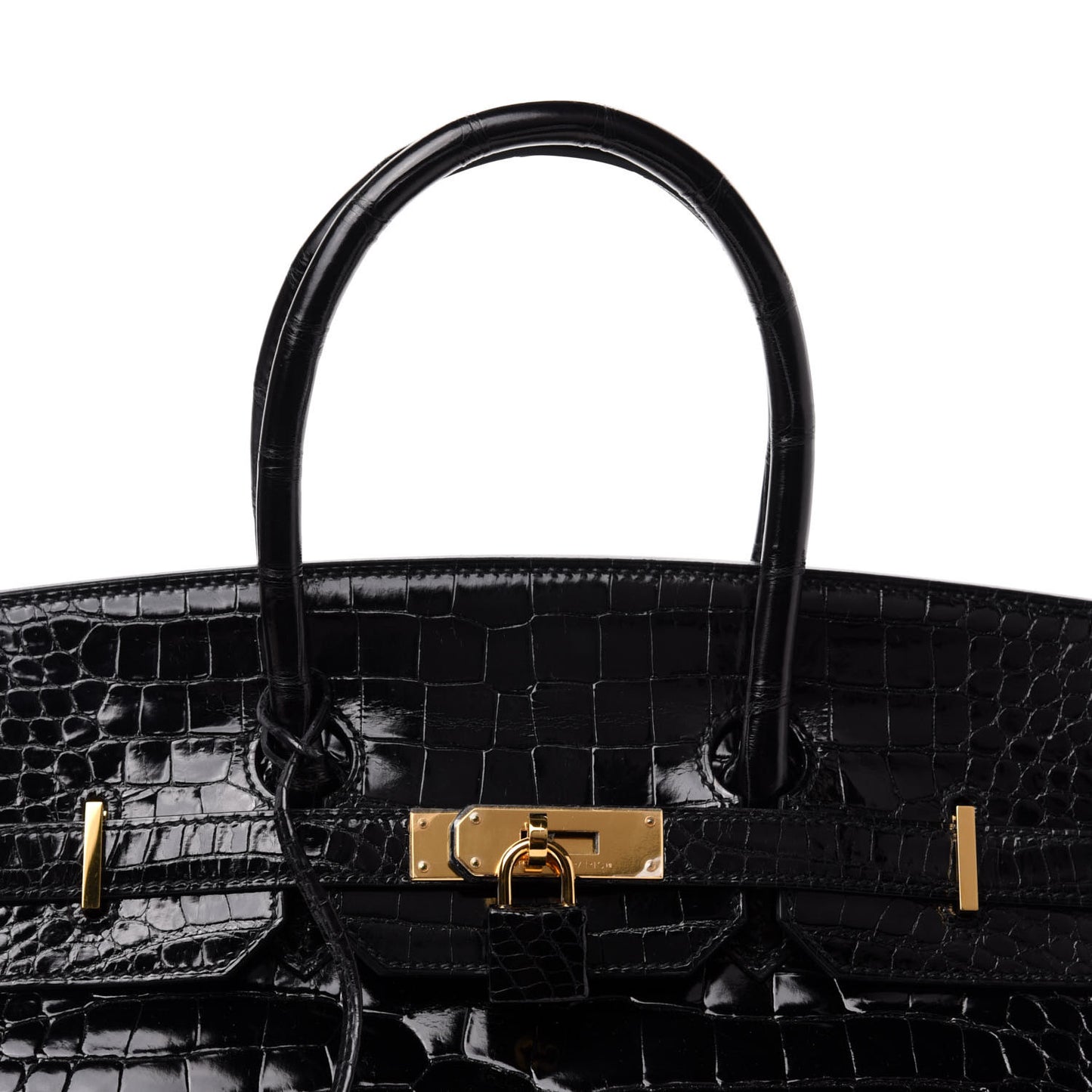 Shiny Porosus Crocodile Birkin 35 Black