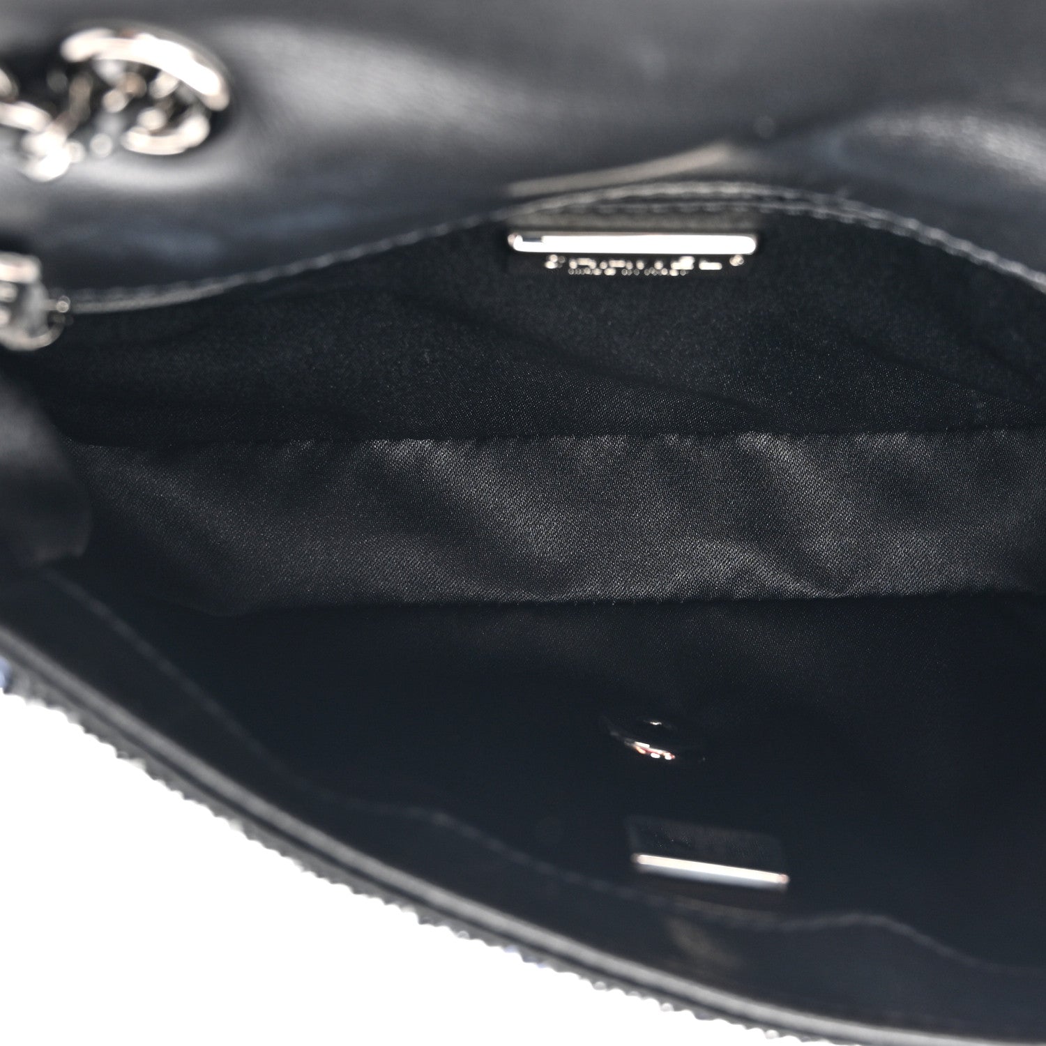 Chanel Sequin Logo Mini Rectangular Flap Black Blue 5 of 10