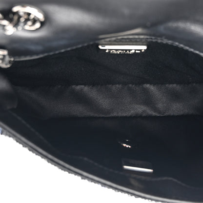 Chanel Sequin Logo Mini Rectangular Flap Black Blue 5 of 10