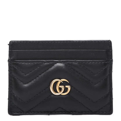 Gucci Calfskin Matelasse GG Marmont Card Holder Black 1 of 10