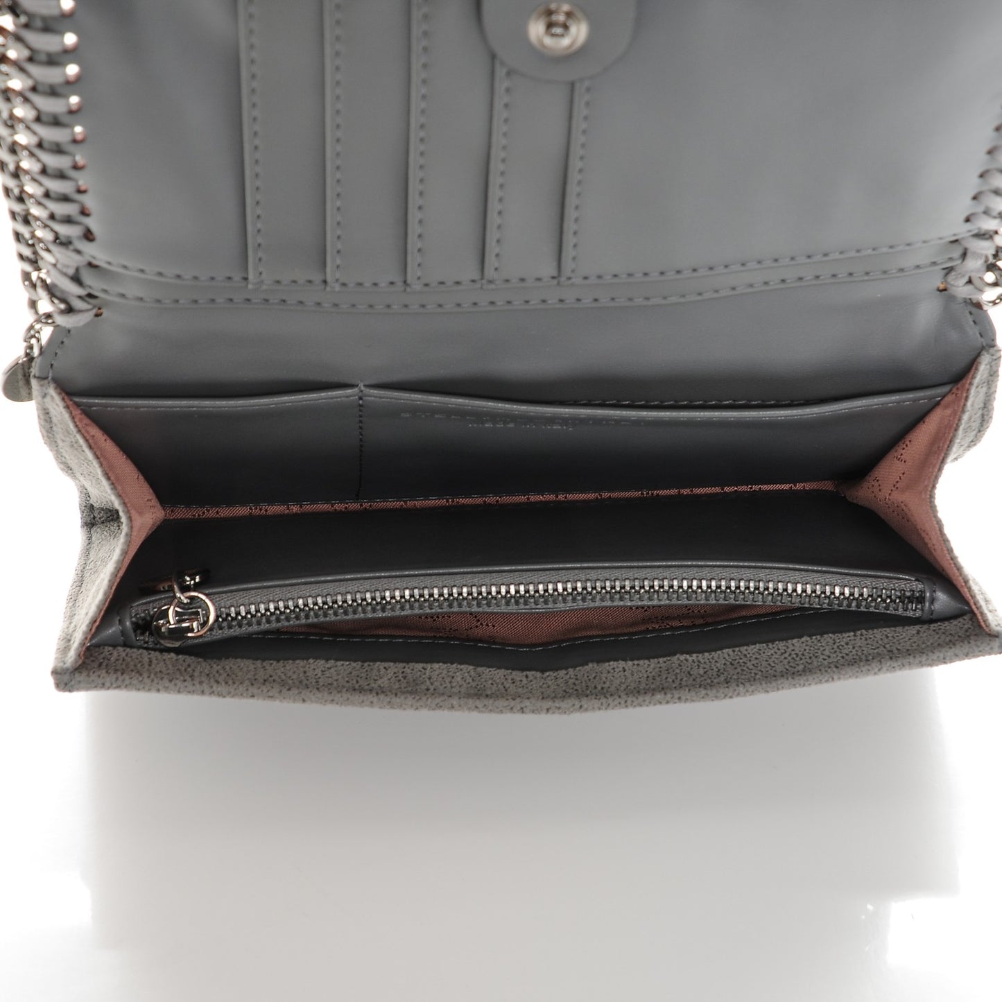 Shaggy Deer Quilted Falabella Flap Wallet Grey