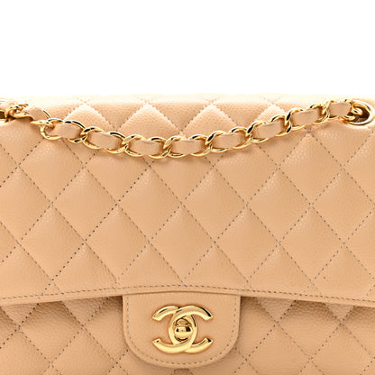 Chanel Caviar Quilted Medium Double Flap Beige Clair 8 of 14