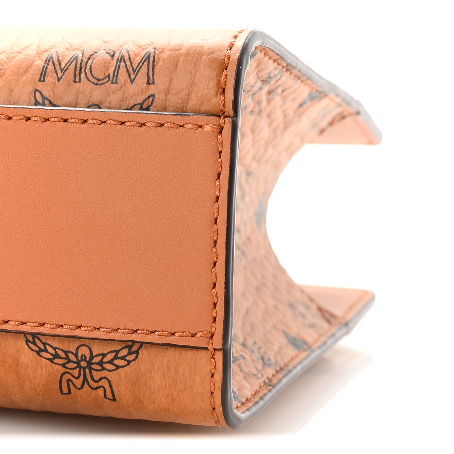 Visetos Crocodile Embossed Calfskin Small Diamond Tote Cognac