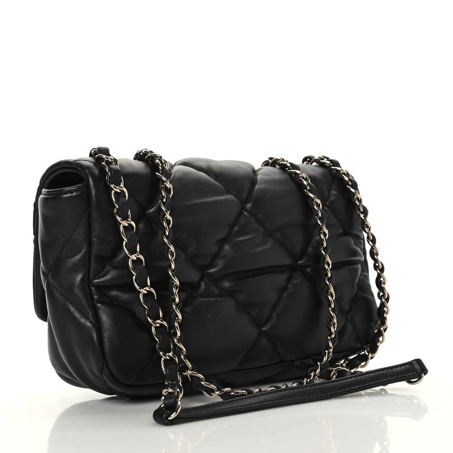 Chanel Calfskin Quilted Medium Bubbly Flap Black 2 of 8