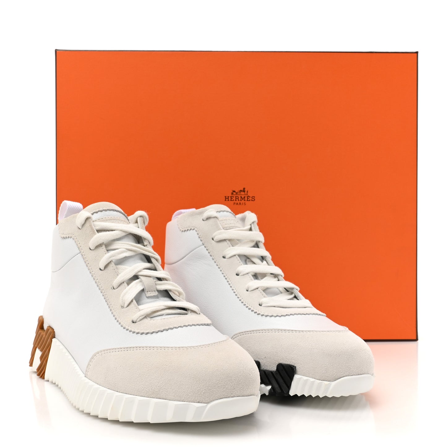 Goatskin Suede Hip-Hop High Top Sneakers 38 White