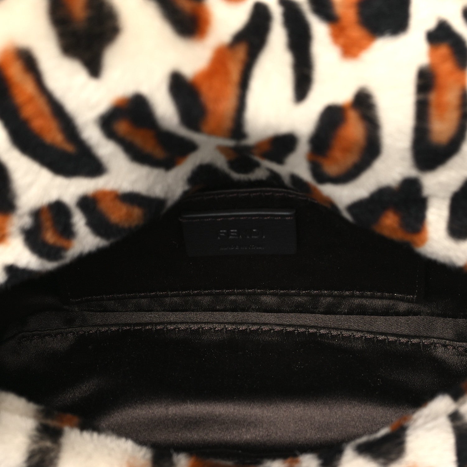 Fendi Calf Hair Leopard Print Phone Baguette Moro 5 of 11