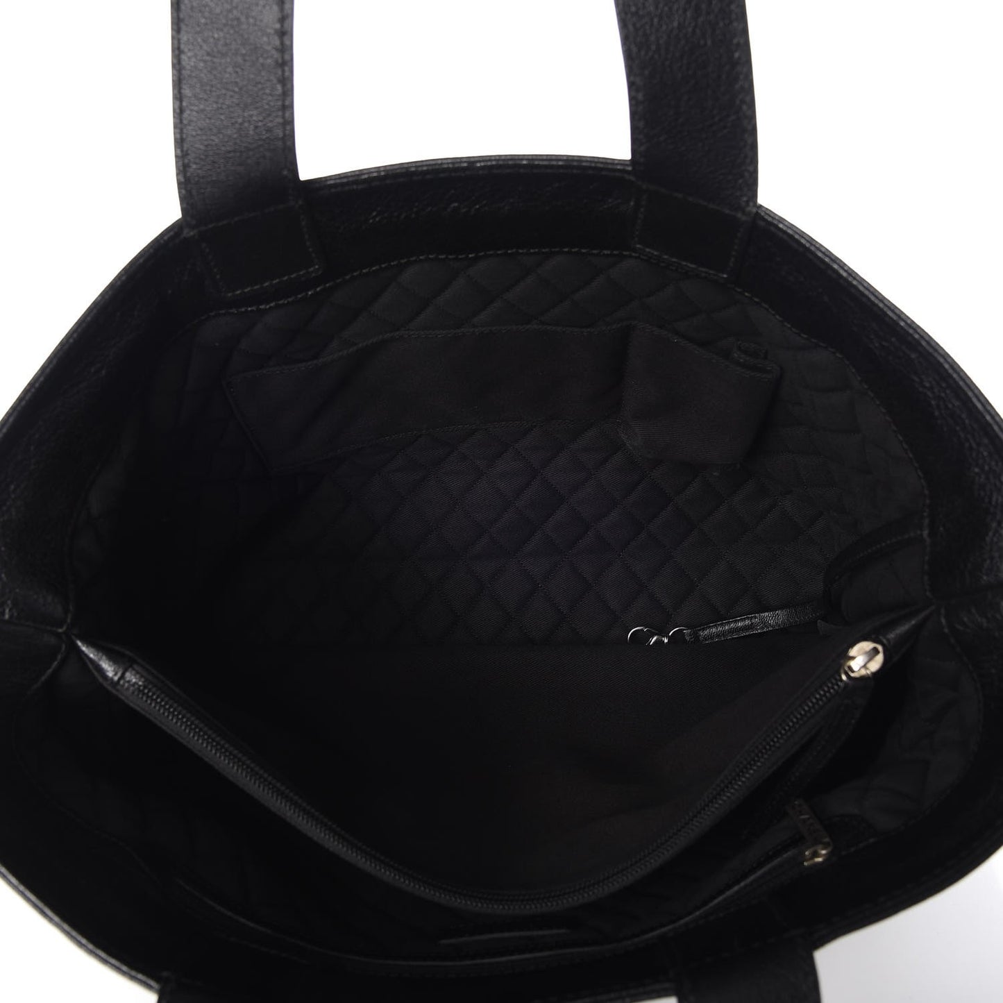 Goatskin Perforated Large CC Tote Black