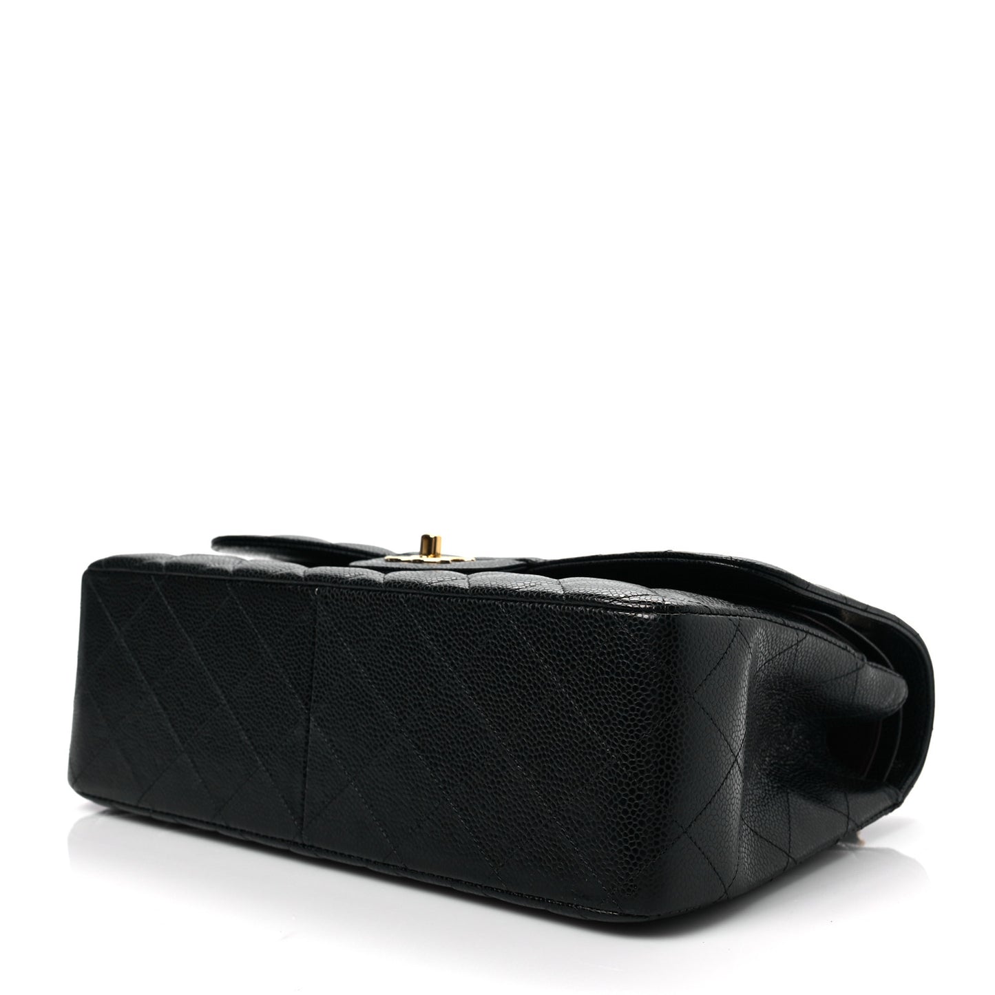 Caviar Quilted Jumbo Double Flap Black