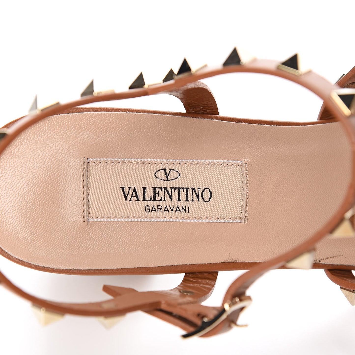Calfskin Rockstud 60mm City Sandals 39.5 Light Cuir