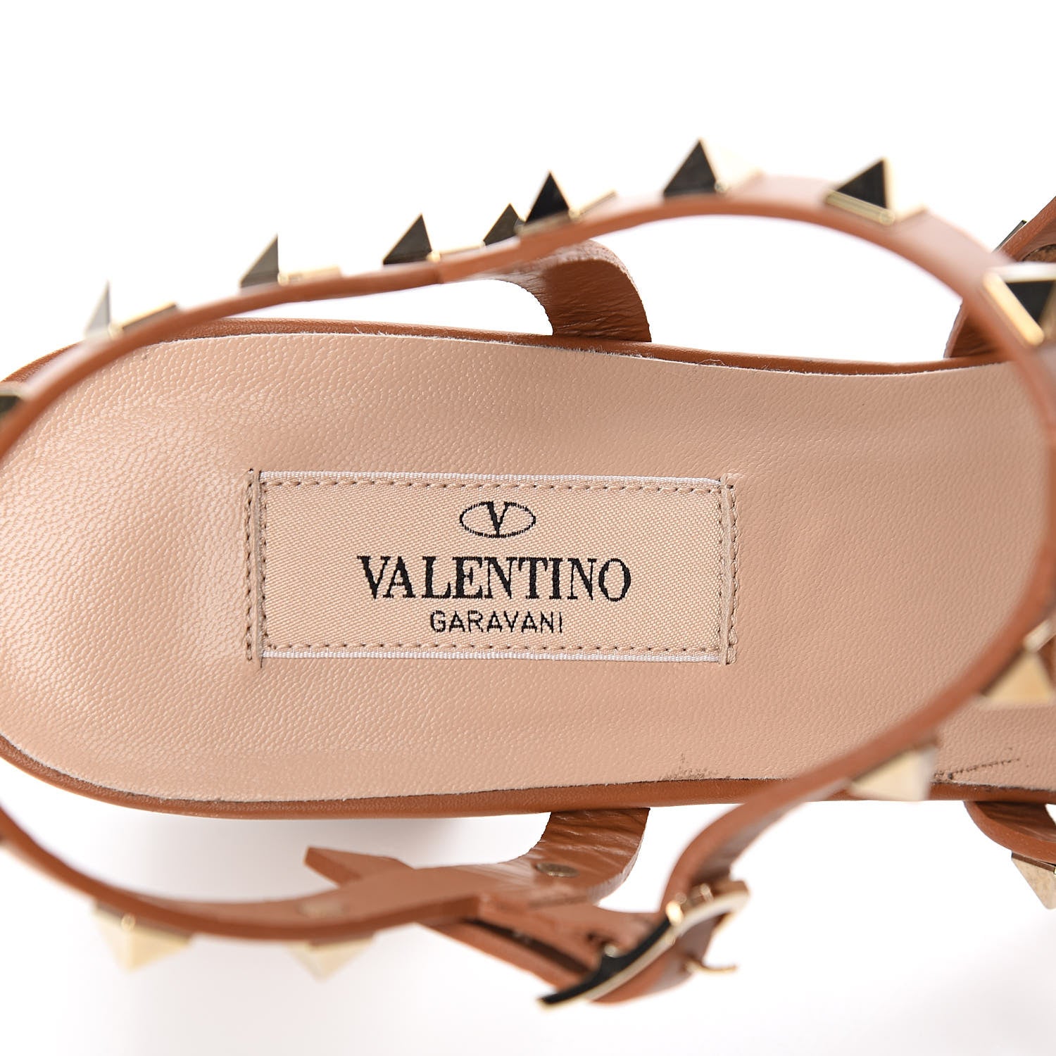 Valentino Garavani Calfskin Rockstud 60mm City Sandals 39.5 Light Cuir 7 of 7