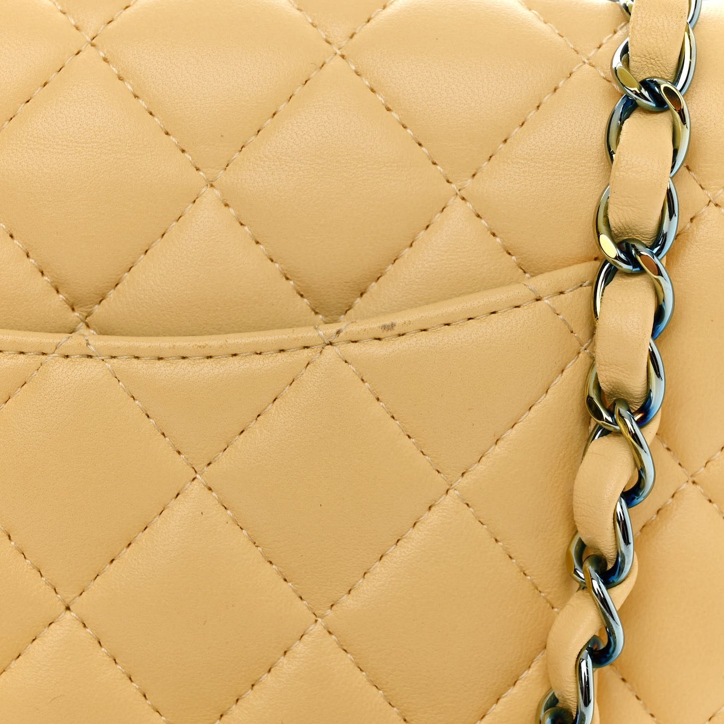 Lambskin Quilted Mini Rectangular Flap Yellow Blue