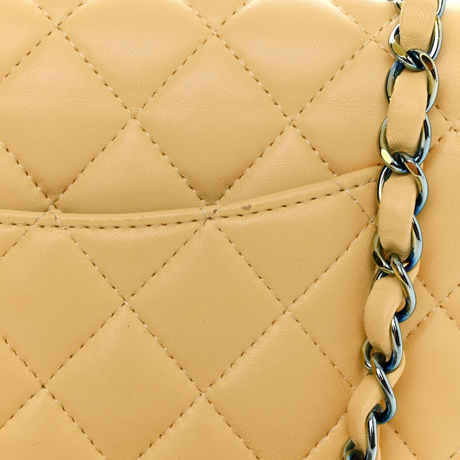 Chanel Lambskin Quilted Mini Rectangular Flap Yellow Blue 11 of 11