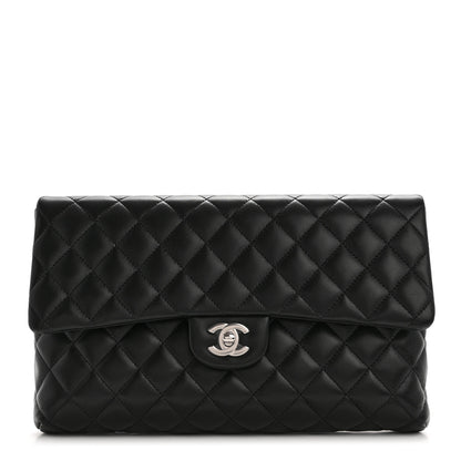 Chanel Lambskin Quilted Flap Clutch Black 1 of 10