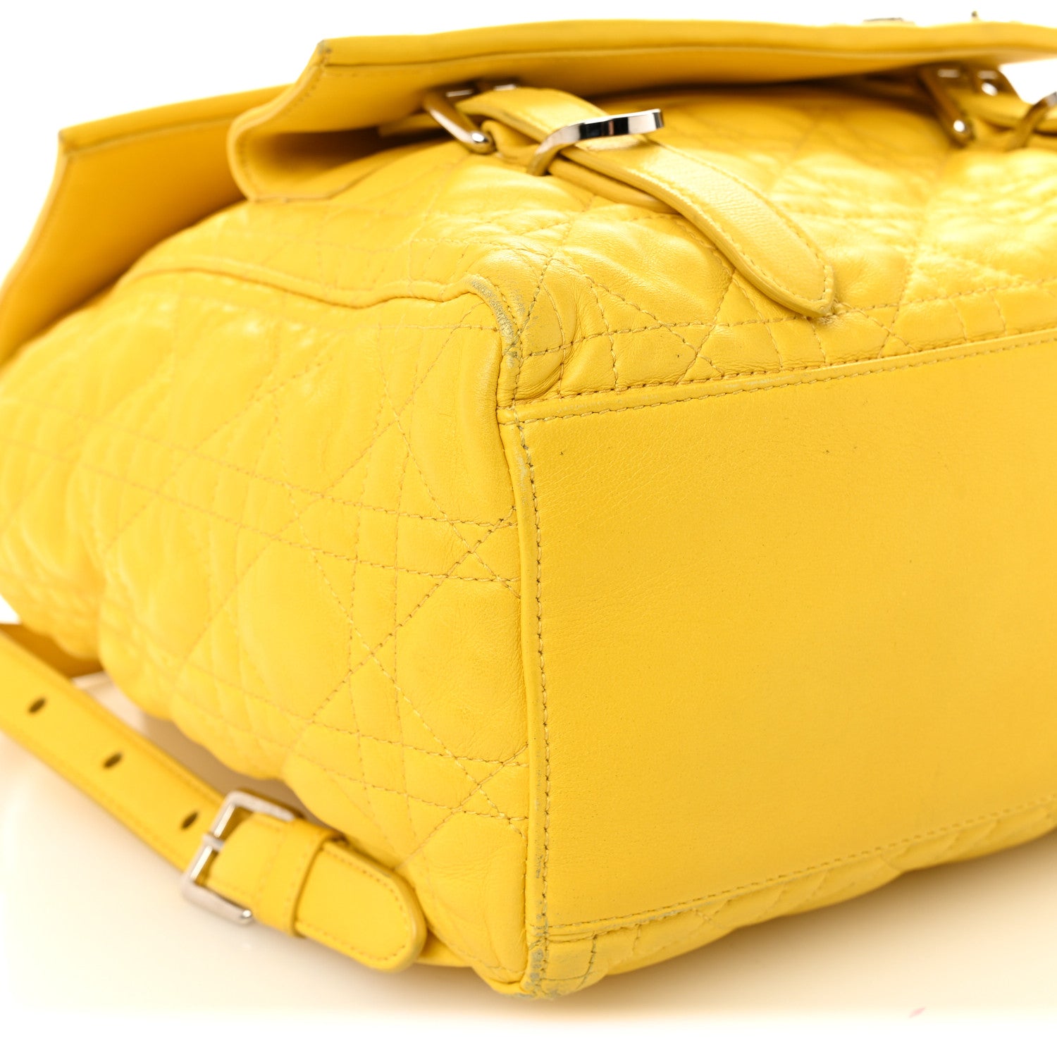 Christian Dior Lambskin Cannage Embroidered Stardust Backpack Yellow 9 of 17