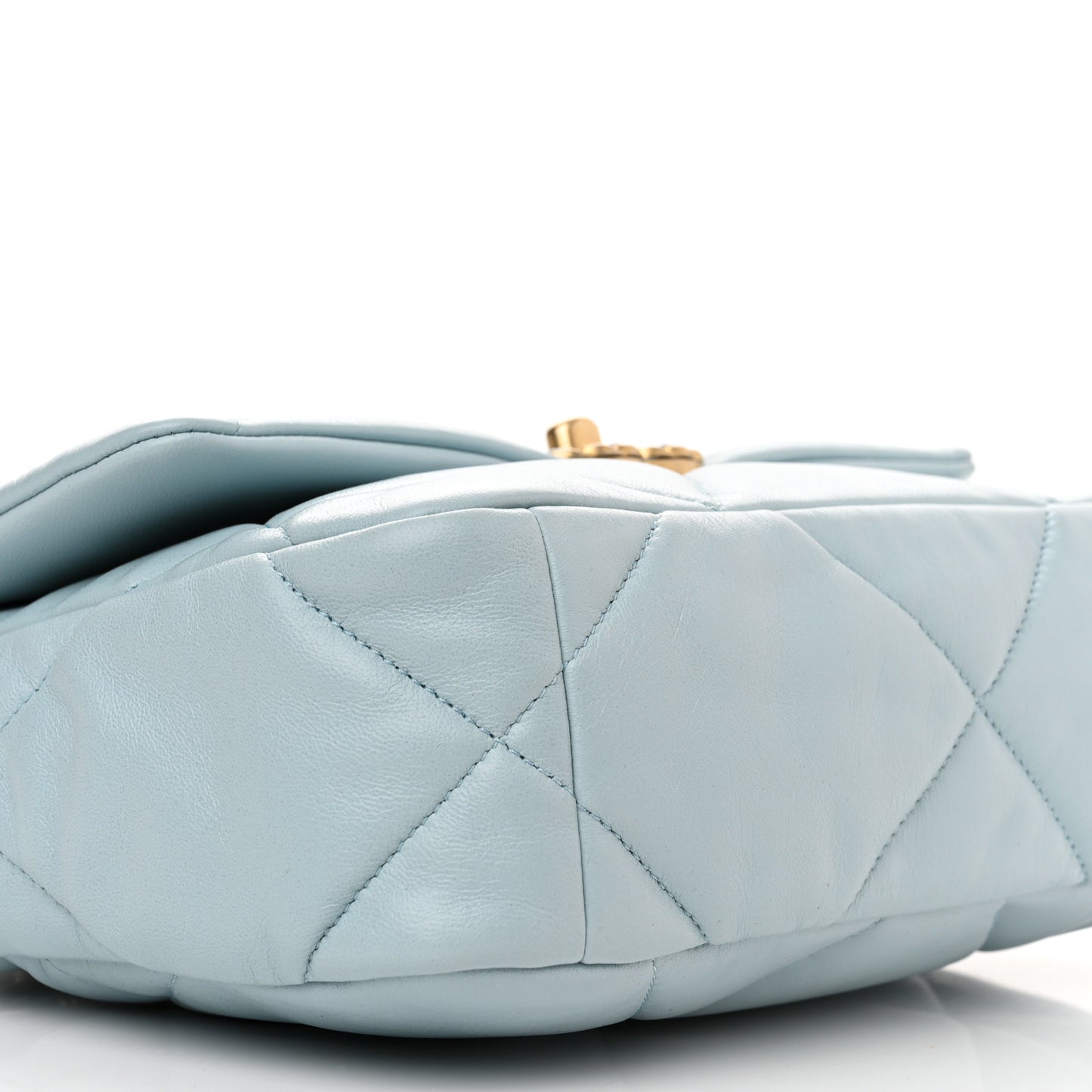 Lambskin Quilted Medium Chanel 19 Flap Light Blue