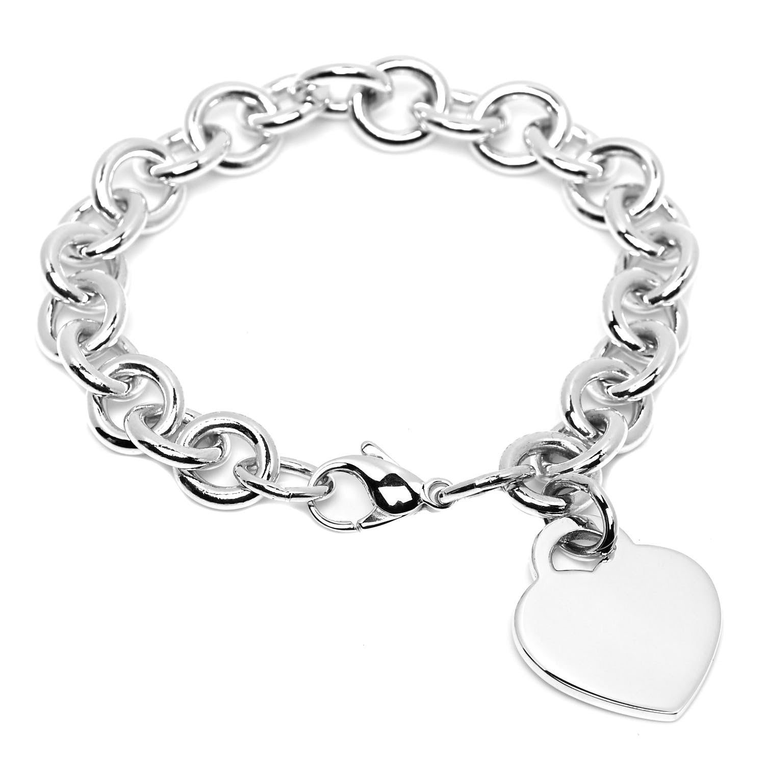 Tiffany Sterling Silver Heart Tag Charm Bracelet 1 of 4