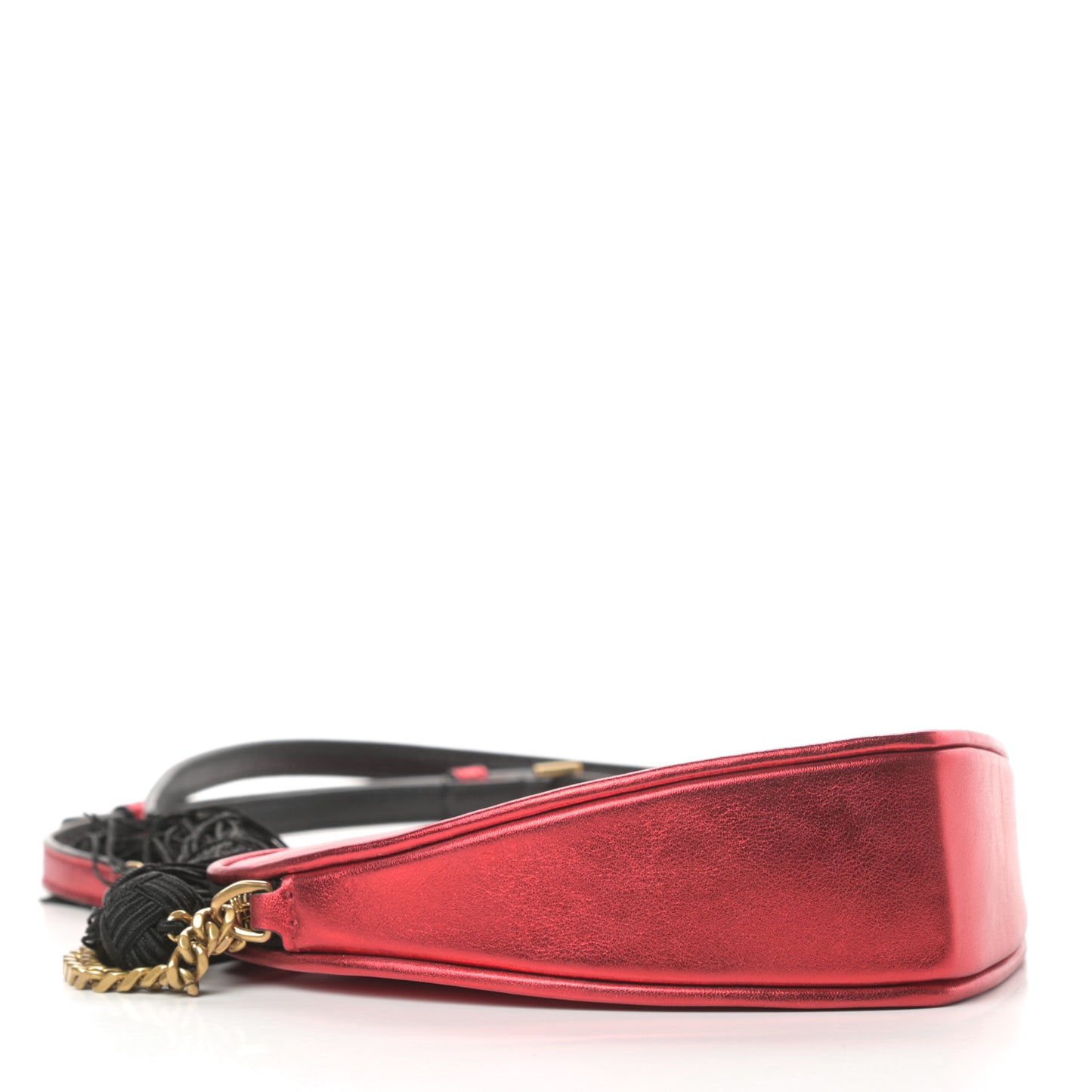 Metallic Calfskin Heart Monogram Crossbody Black Rouge