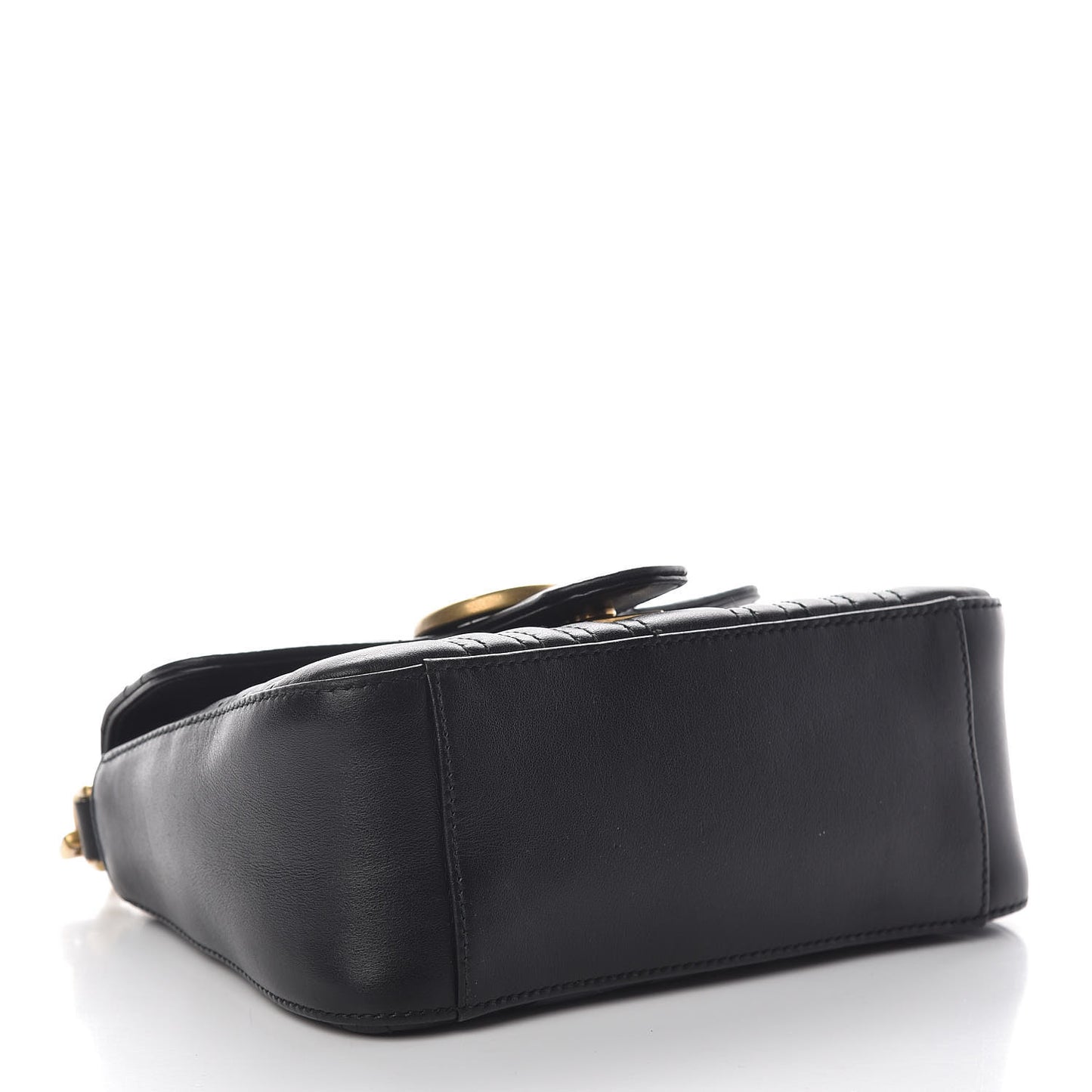 Calfskin Matelasse Mini GG Marmont Top Handle Shoulder Bag Black