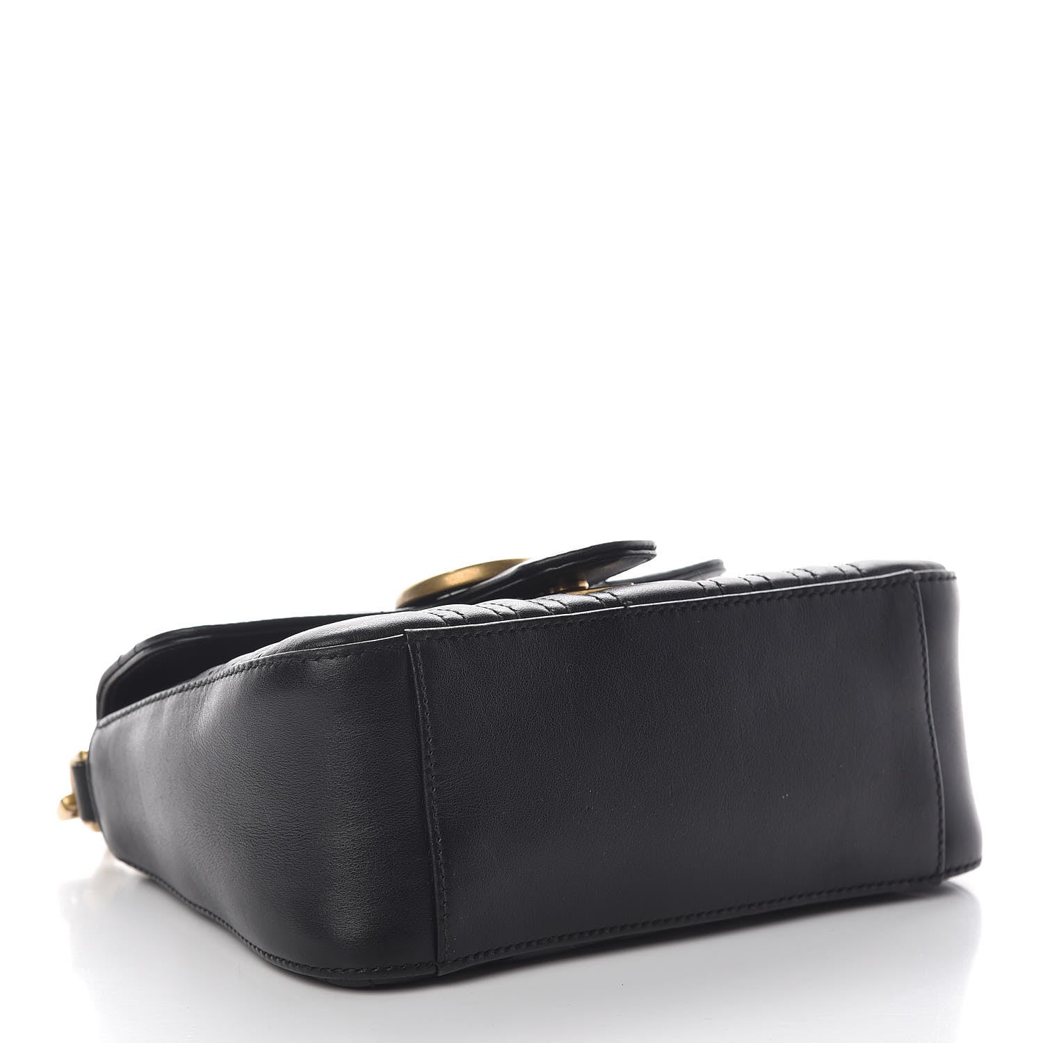Gucci Calfskin Matelasse Mini GG Marmont Top Handle Shoulder Bag Black 4 of 11