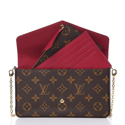 Louis Vuitton Monogram Pochette Felicie Chain Wallet Fuchsia 9 of 12