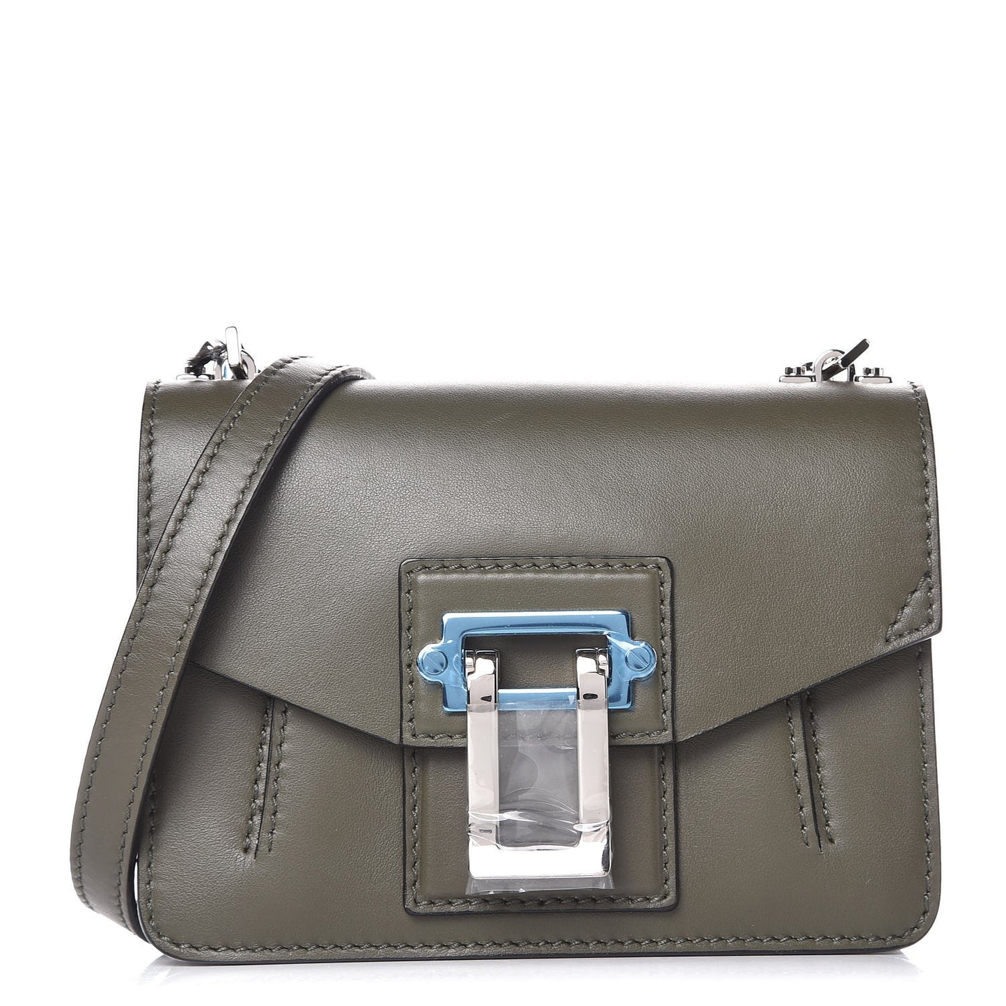Smooth Calfskin Mini Hava Chain Crossbody Cypress