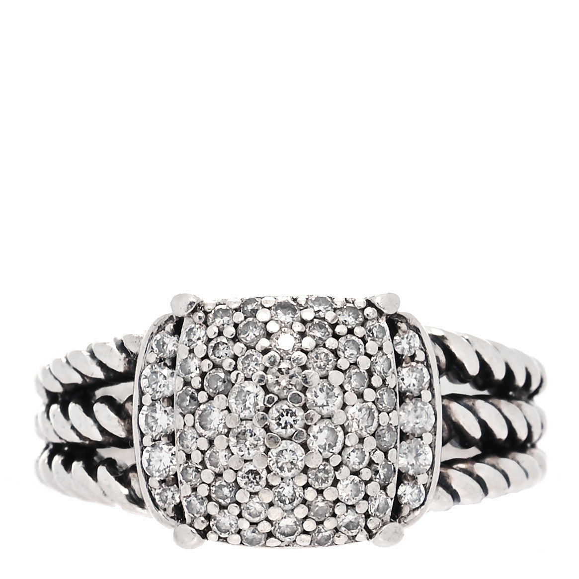 Sterling Silver Diamond 10mm Petite Wheaton Ring 49 5