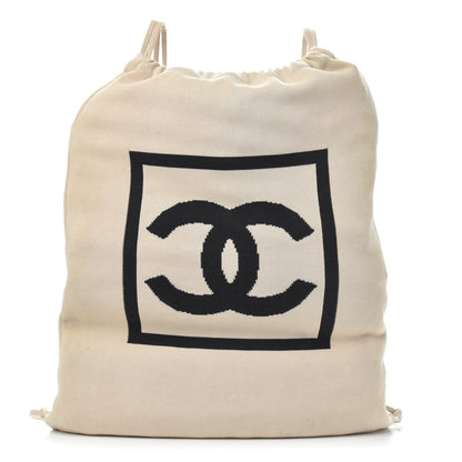 Chanel Cotton CC Drawstring Sport Line Backpack Cream 1 of 8