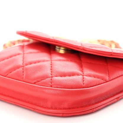 Chanel Lambskin Quilted Pearl Crush Waist Bag Red 10 of 10