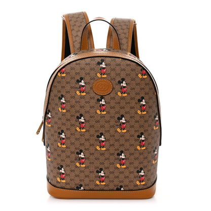 Gucci X DISNEY Mini Vintage GG Supreme Monogram Mickey Mouse Small Dome Backpack Beige Vintage Sun Oil 1 of 10