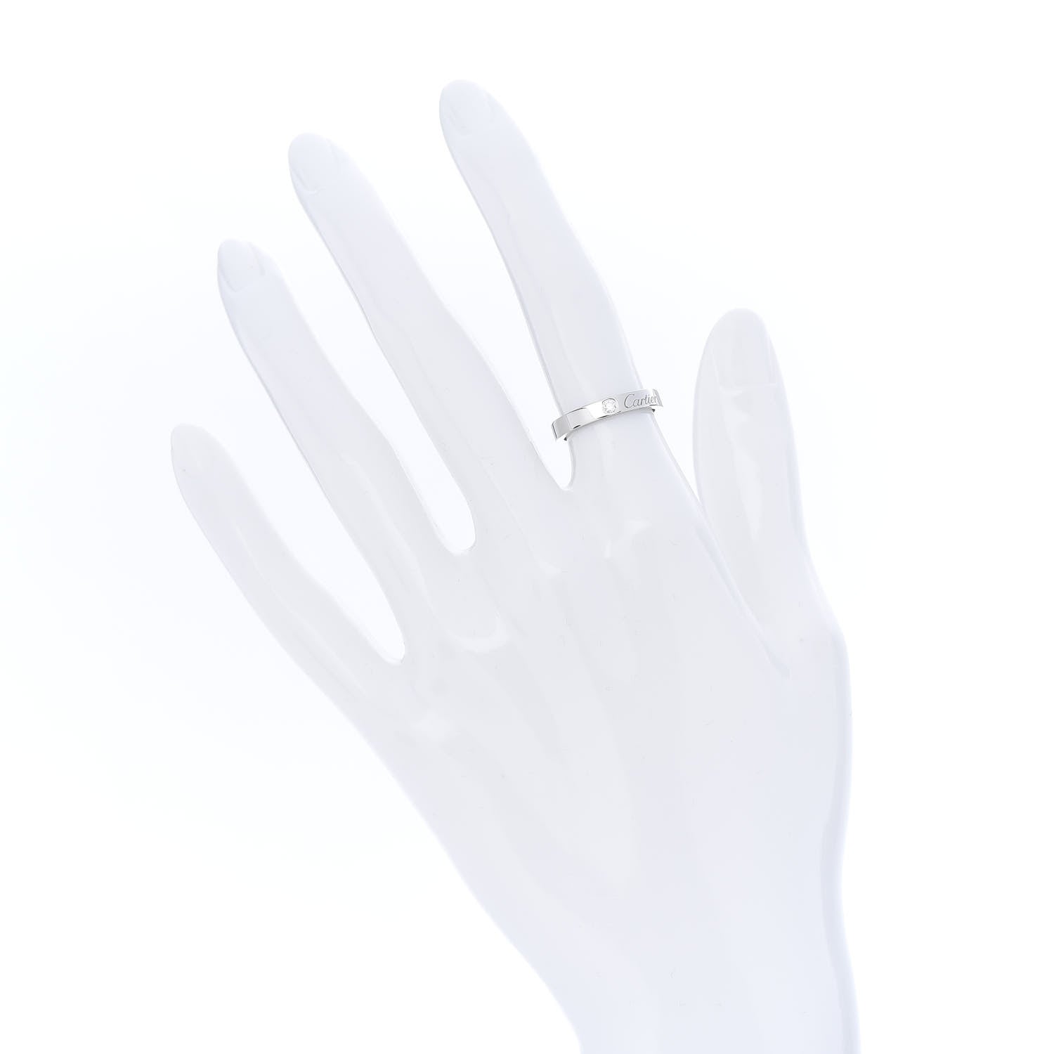 Cartier Platinum Diamond 3mm C De Wedding Band Ring 48 4.5 2 of 6