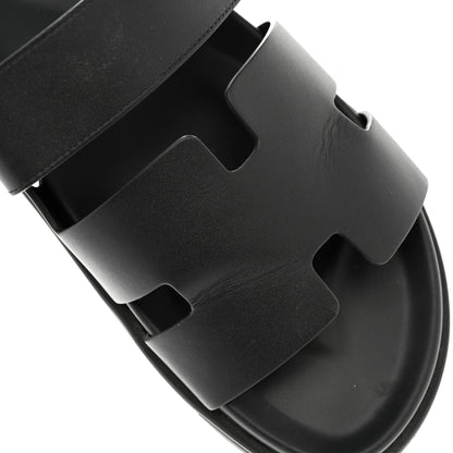 Hermes Calfskin Mens Chypre Sandals 42 Black 9 of 12