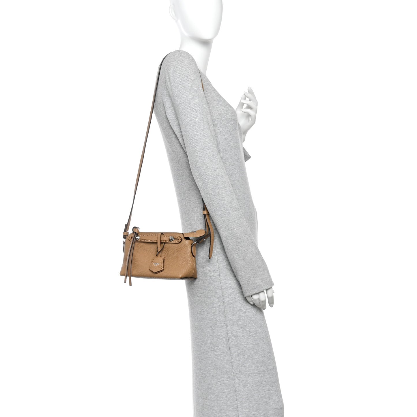 Cuoio Romano Selleria Sintetica Tape Stitch Mini By The Way Boston Bag Beige