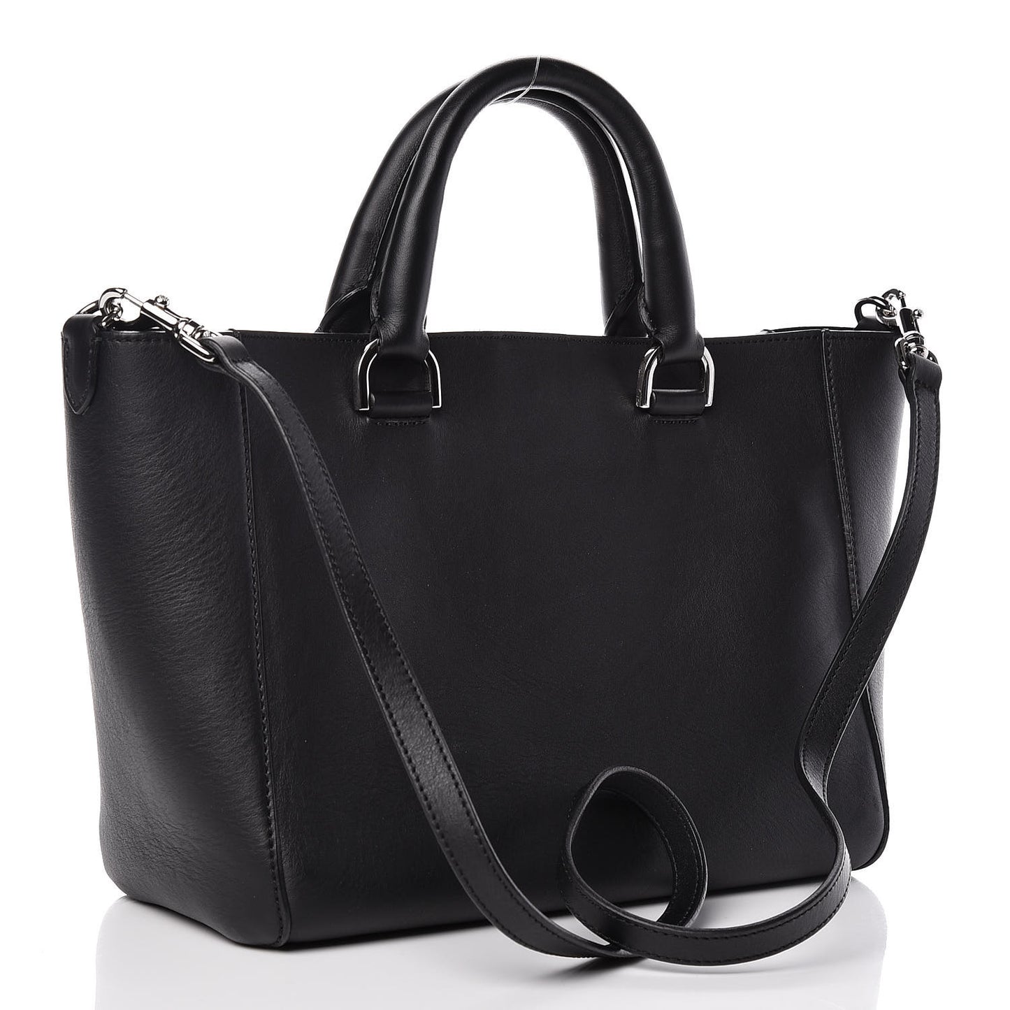 Silky Calf Small Willow Tote Black
