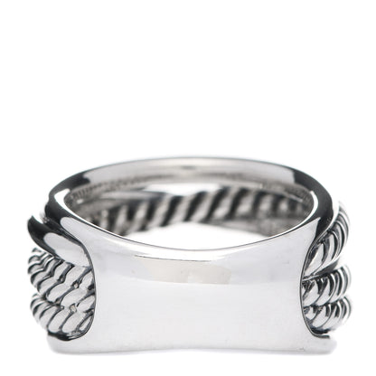 David Yurman Sterling Silver 18mm Wide Crossover Cable Ring 53 6.5 3 of 4