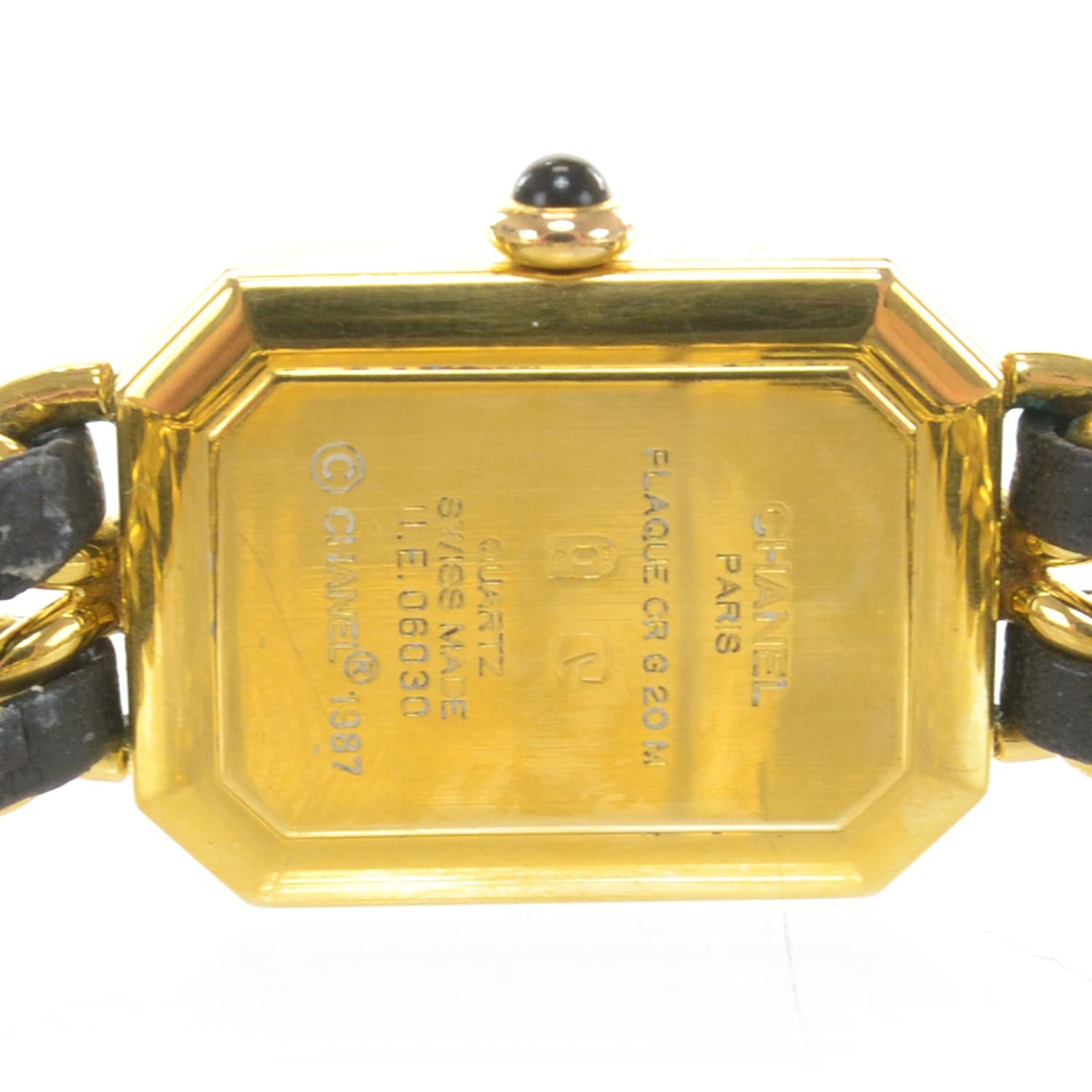 Chanel Stainless Steel Lambskin 20mm Chain Premiere Quartz Watch Gold M 6 of 8