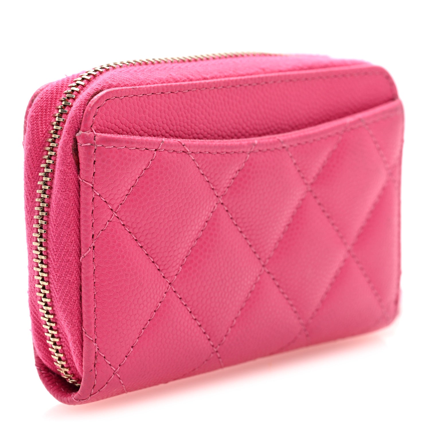 Chanel Caviar Quilted Zip Around Coin Purse Pink 3 of 7