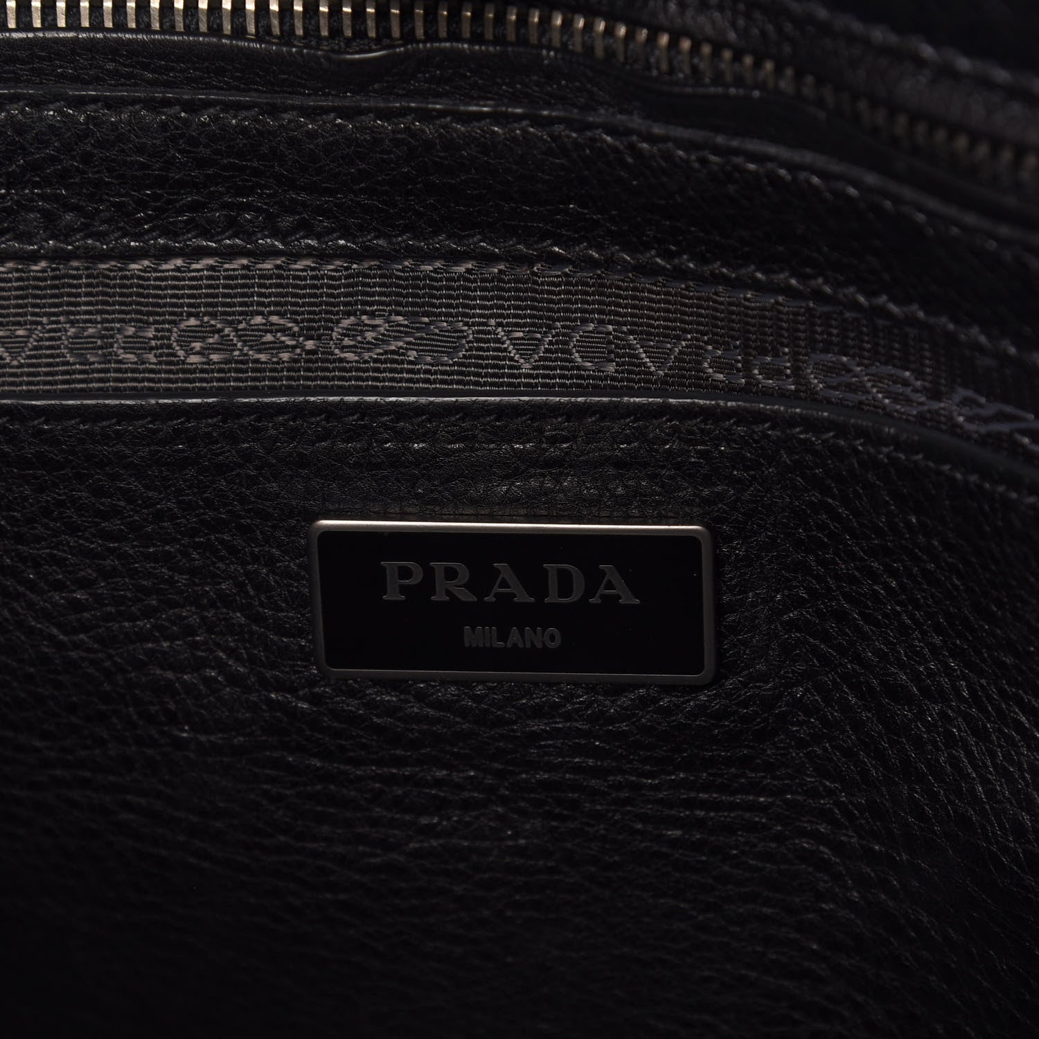 Prada Glace Calf Twin Pocket Tote Black 8 of 14