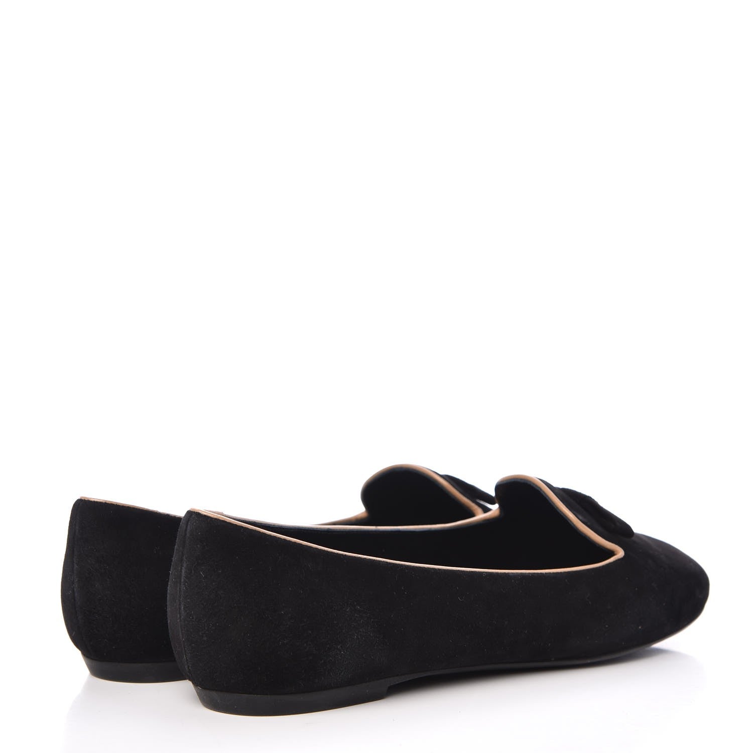 Louis Vuitton Suede Uniformes Bow Flat Loafers 36.5 Black 4 of 9