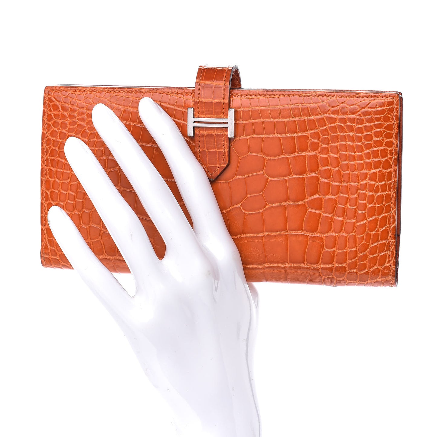 Shiny Alligator Bearn Wallet Orange