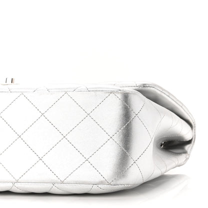 Chanel Metallic Lambskin Quilted Jumbo Single Flap Silver 9 of 10