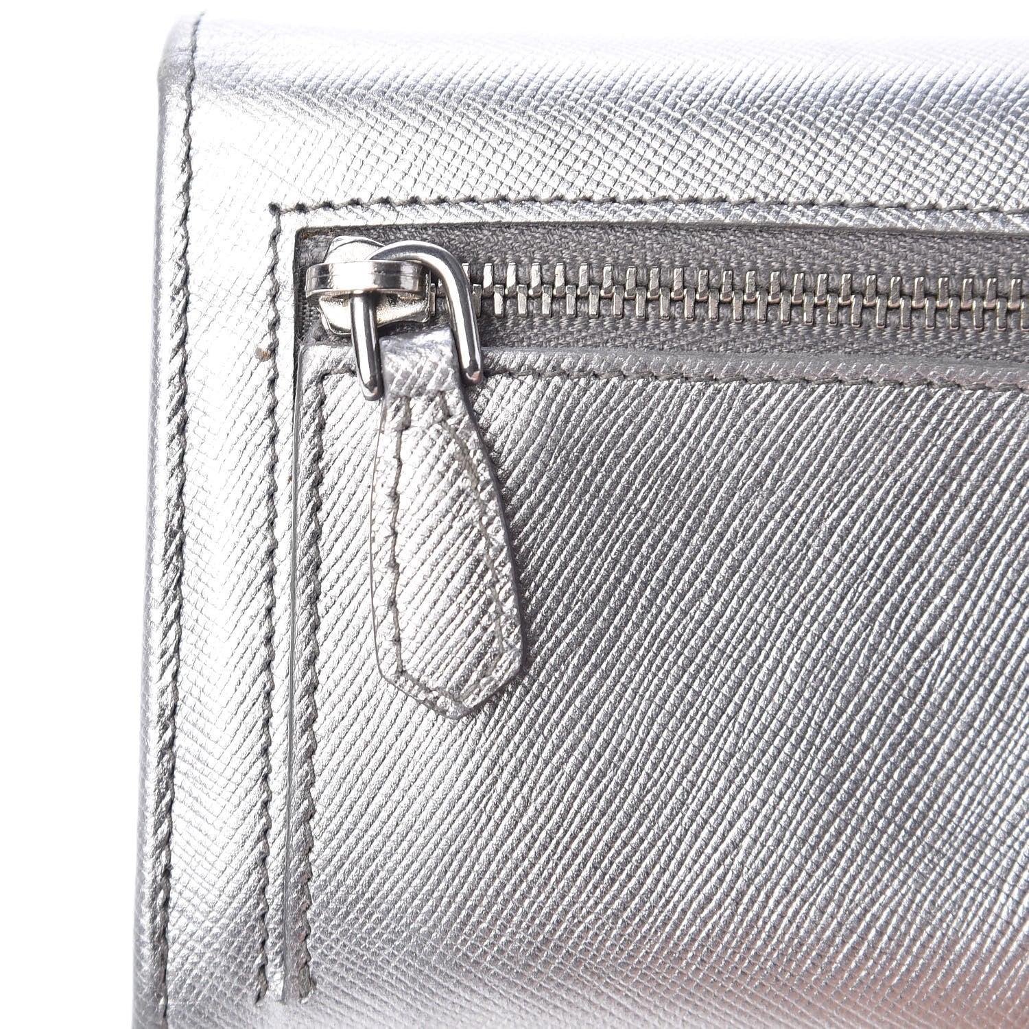 Prada Saffiano Fiocco Bow Continental Wallet Cromo 12 of 13